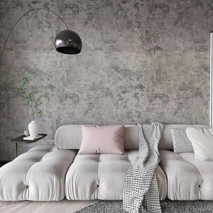 BAYYA Extra Wide Concrete Textured Wallpaper Peel Stick Light Grey Matte Thicken 31.5"x 591" Retro Industrial Style Contact Paper Waterproof Self-Adhesive Cement Wall Sticker Vinyl Wrap