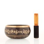 the healing store 6" pure Brass Sound Singing Bowl for stress relief Meditation Bowl,Tibetan Bowl Prayer Instrument With Stick 6 inch black