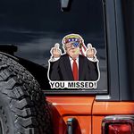 Nouiroy Trump Fight for USA Decal You Missed Trump Sticker God Gun Trump Victory Sticker Funny Trump Car Decal I Love Trump Stickers for Cars (You Missed)