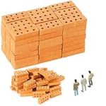 VDFJEK 70 Pcs Mini Bricks, Small World Toys, Bricks, Mini Bricks and Cement Set, Small World Play, Brick, Bricks for Garden, Bear Bricks, Fake Brick, Red Sticklebricks, Model Village