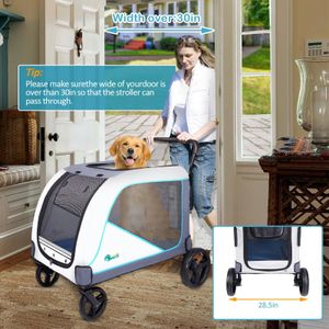 Ownpets X-Large Pet Stroller – Blue, Heavy-Duty for Large Pets