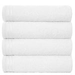 500 GSM Bath Towel Set Of 4, 75x135 Cm Large Bath Sheets Towel Set, Highly Absorbent Quick Dry Egyptian Cotton Extra Large Bath Towels, Bathroom Linen Accessory Towel Bale Set, White