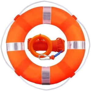 Lifebuoy Set 20Inch Life Preserver Ring and Water Floating Lifesaving Rope 98.6FT,Swim Foam Ring Buoy,Swimming Pool Safety Throwing Ring with Perimeter Rope,Throwable Flotation Device