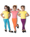 NIK & KNIT Premium Stretchable Plain Leggings for Girls/Kids | Combo Bottom Wear (Top/T-Shirt NOT Included) (Pack of 3 Leggings)(Turquise, LT. Purple & Orange)(6 Years - 7 Years)