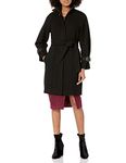 Cole Haan Women's Belted Raglan Melton Wool Coat, Black, 18