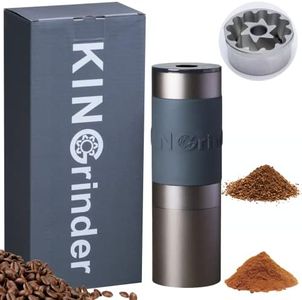 KINGrinder K2 Iron Grey Manual Hand Coffee Grinder 140 Adjustable Grind Settings for Aeropress, French Press, Drip, Espresso with Assembly Consistency Stainless Steel Conical Burr Mill, 25g Capacity