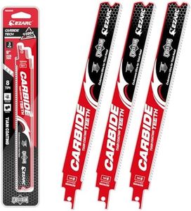 EZARC Obsidian Carbide Reciprocating Saw Blade (Pro) R978HMK 8TPI Endurance Ultra for Thick Metal, Cast Iron, Alloy Steel 9-Inch, 3-Pack