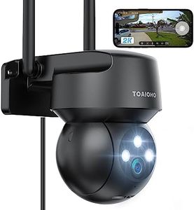 TOAIOHO 2K Cámara Vigilancia WiFi Exterior/Interior, Cámara Vigilancia, Visión Nocturna Colorida, Protección Completa de 360 °, Visión Nocturna, Audio Bidireccional, Alerta de Movimiento, Negro