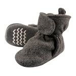 Hudson Baby Cozy Fleece Unisex-ChildBooties with Non Skid Bottom, Charcoal, 12-18 Months