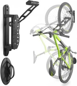 CyclingDeal Bike Swivel Wall Hanger with Rear Wheel Pad Stopper - Adjustable & Foldable Indoor Storage Vertical Cycling Hook Organiser - Safe & Secure for Storing MTB, Road Bicycles in Garage or Home