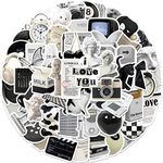 Vintage Stickers Aesthetic Stickers for Laptop Scrapbook Water Bottles, Icicrim Black and White Stickers 61PCS Y2K Retro Stickers for Teens Adults Vinyl Waterproof Decals