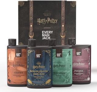 Every Man Jack Harry Potter Collectors Body Wash Gift Set - Includes 4 Body Washes with Clean Ingredients & Hogwarts Inspired Scents - Forbidden Forest, Charms, Herbology, Potions