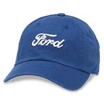 American Needle Ballpark Ford Logo Casual Dad Hat, Bay Blue (FORD-1701A)