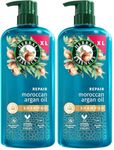 Herbal Essences Repair Moroccan Argan Oil Shampoo 650ml for Damaged Hair, Intense Nourishment for Softer, Smoother Hair, With Pure Argan Oil, Silicone-Free, Vegan and Cruelty Free (Pack of 2)