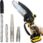 Rueqior Mini Chainsaw Compatible with Dewalt 20V MAX Battery,Cordless Pruning Chainsaw with Security Lock & Replacement Chain, Battery Powered for Tree Trimming, Wood Cutting, Pruning(NO Battery)