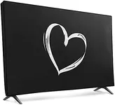 kwmobile Dust Cover for 49-50" TV - Flat Screen TV Protector - Brushed Heart White/Black