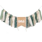 High Chair Banner Green Baby Boy Banner for Happy 1st Birthday High Chair Decorations for First Birthday Boy