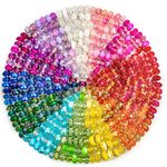 Cludoo Large Hole Glass Beads for Jewelry Making, 224PCS European Beads Bulk Mixed Color Spacer Beads with Rhinestones Lampwork Beads for DIY Craft Charms Bracelet Necklace Earring Making