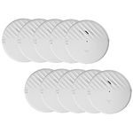 Lancoon White Vibrating Door Alarm Sensor 10 Pack 125dB Slim Strong Glass Break Burglar Detector with Adjustable Sensitivity for Home Security