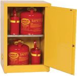 1925X Eagle Steel Space Saving Flammable Liquid Storage Cabinet, 1 Shelf, 1 Manual Close Cabinet for Gas Storage, 12 Gallon, 150 lbs, Max Weight, Yellow, 35" x 23" x 18"