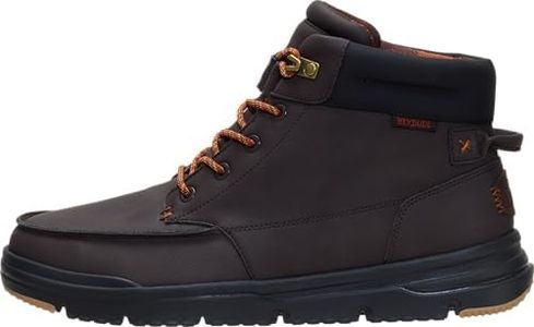 HEYDUDE Men's Bradley II Classic Boot, Chocolate Torte/Multi Size 8 | Pull On Boot | Water Repellent Casual Outdoor Shoe | Lightweight Travel Ready