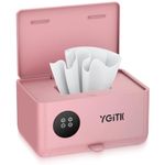 YGiTK Baby Wipe Warmer Dispenser, 4-Level Temp Control 42–65°C, Fast & Even Heating, Large Capacity Wipes Warmer with Spring Lift, Touch Control, Bottom Drawer for Face Masks, for Baby & Adult (Pink)