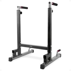 BalanceFrom Steel Frame Multi-Functional Home Gym Dip Stand Station, Multiple Colors - Workout Equipment for Bodyweight Training, Calisthenics and Push-Ups, Adjustable Height, 500 lb Capacity