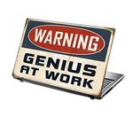 TaylorHe 13-14 inch Laptop Skin Vinyl Decal with Colorful Patterns and Leather Effect Laminate MADE IN BRITAIN Funny Slogan Genius