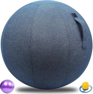 Sitting Ball Chair for Home, Office and Desk, Exercise Ball Chair for Balance Training, Stability, Yoga and Pilates, Ergonomic Posture Exercise Ball Chair with Attractive Cover, Handle, Pump and Ball