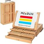 MEEDEN Large Adjustable Artist Tabletop Sketchbox Easel- Multi-Function Solid Beech Wood Storage Box Easel with 3-Drawer for Artist, Art Students & Beginners