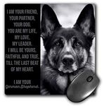 3dRose - Stamp City - Typography - Dogs - Poetry - German Shepherd Dog Poem with Black and White Photograph of a Shepherd - Mouse Pads (mp-337335-1)