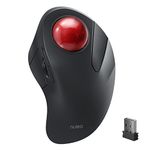 Wireless Trackball Mouse，Rechargeable Ergonomic Mouse, Easy Thumb Control, 5 Adjustable DPI, 3 Device Connection (Bluetooth or USB) for PC, Laptop, iPad, Mac, Windows, Android