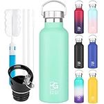 BOGI Insulated Water Bottle, 20oz Vacuum Stainless Steel Water Bottles with Straw & Straw Lid, Leakproof BPA Free Sports Metal Water Bottle-Keeps Drink Hot & Cold for Outdoor Sports Fitness Camping