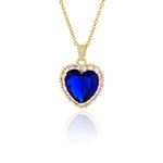 CHERUBIC Titanic Heart of the Ocean Necklace, Forever Love Heart Necklace Pendant Shining Crystal Zircon Jewelry Gifts For Women