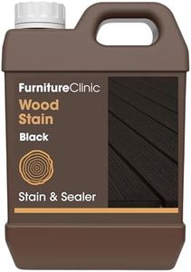 Furniture Clinic Wood Stain | Water Based | Fast Drying, Low Odor, & Non-Toxic | Multiple Finishes | for Indoor & Outdoor Furniture and More | Black (8.5oz / 250ml)