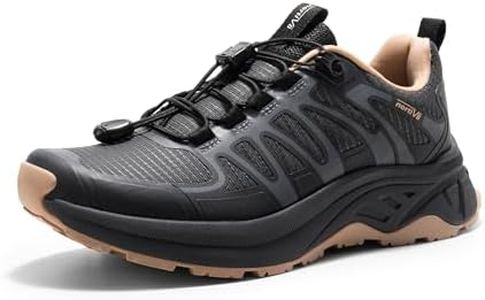NORTIV 8 Women's Quick Laces Hiking Shoes Lightweight Walking Outdoors Trekking Trails Camping Casual Sneakers,Size 9.5,CARBON BLACK,SNHS242W