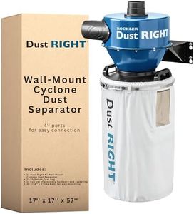 4" Wall-Mount Cyclone Dust Separator - Space-Spacing Cyclone Dust Collectors for Woodworking - Two-stage System Sawdust Collector for Airflow - Easy-to-Assemble Dust Collection Fittings