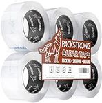Packstrong Industrial Grade Clear Packing Tape 6 Rolls - 110 Yards per Roll - 2" Wide x 2.7 mil Thick, Acrylic Adhesive Heavy Duty Tape for Box Office Moving Packaging Shipping
