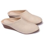 Ladies Hub Comfortable Women's Slip-on Casual Mules Shoes & Sandals (Cream, Numeric_4)