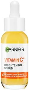 Garnier SkinActive Vitamin C Brightening Serum with Melasyl, 30ml Dark Spot Treatment & Glow Serum, Targets Sun Spots, Age Spots and Post-Acne Marks, Visibly Brighter Skin in 3 Days*, 4% [Melasyl + Vitamin C + Niacinamide + Salicylic Acid] Complex, Lightweight Non-Sticky Formula, Dermatologically Tested*