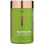 Nutriburst - NutriGreens - 22 Fruits + Vegetables + Herbs + Mushrooms + Live Bacteria Cultures - Boosted with Vitamins: Zinc, VIT C, D3, B5, B6, B12-60 Gummies 1 Month Supply - Suitable for Vegans