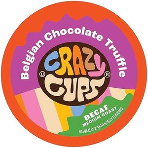 Crazy Cups Decaf Flavored Coffee for Keurig K-Cup Machines, Belgian Chocolate Truffle, Single Serve Hot or Iced Coffee, 22 Count