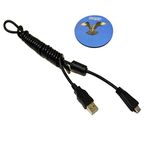 HQRP USB Data Cable compatible with Sony DSC-WX5, DSC-WX7, DSC-WX9, DSC-WX10, DSC-WX30 Digital Camera + HQRP Coaster