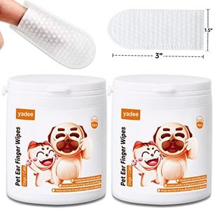 Dog Ear Wipes 100 Counts, Dog Ear Cleaner Finger Wipes for Dogs and Cats, Dog Ear Cleaning Solution, Biodegradable Pet Ear Wipes, Soft & Easy Otic Cleaning Pads, Remove Wax, Dirt & Stop Smelly, Itchy