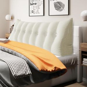 14 lbs Thickened King Wedge Pillow Headboard Body Positioner Triangular Reading Pillow Bed Bolster Pillow for Sitting Up in Bed with Removable Cover Corduroy