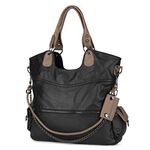 Leather Ladies Bags Washed Vegan Leather bags for Women Large Capacity Multiple Pockets Cross Body Shoulder bags,Tote Purse