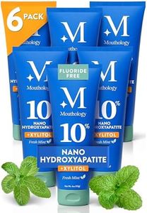 Mouthology 10% Nano Hydroxyapatite Toothpaste 6 Packs (Fluoride Free), Natural, Remineralizing, Whitening, Sensitive Teeth, SLS Free, Xylitol Nano-Hydroxyapatite Toothpaste, Mint 4oz (USA Made)