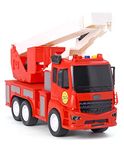 SHIPEASE Friction Powered Fire Rescue Excavator Truck Toy for Kids Boys Girls Pull Back Vehicles Rescue Elevator Construction Truck with Light Music (Multicolor)