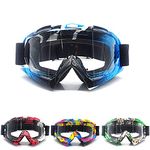 APEBAZY Motorcycle Goggles - ATV Dirt Bike Goggles Anti UV Ski Goggles Windproof Cycling Protective Eyewear For Cruiser Scooter Outdoor Motocross Racer Riding - Blue