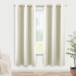 KOUFALL 48 Inch Curtains Length,Room Darkening 60-70% Blackout Black Out Heat Light Blocking Short Drapes for Kitchen,Cream Beige